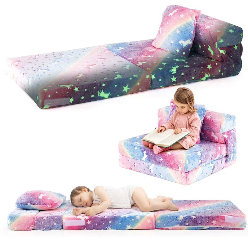 Folding Sofa Bed Floor Mattress Toddler Fold Out Couch Bed for Kids - Multi
