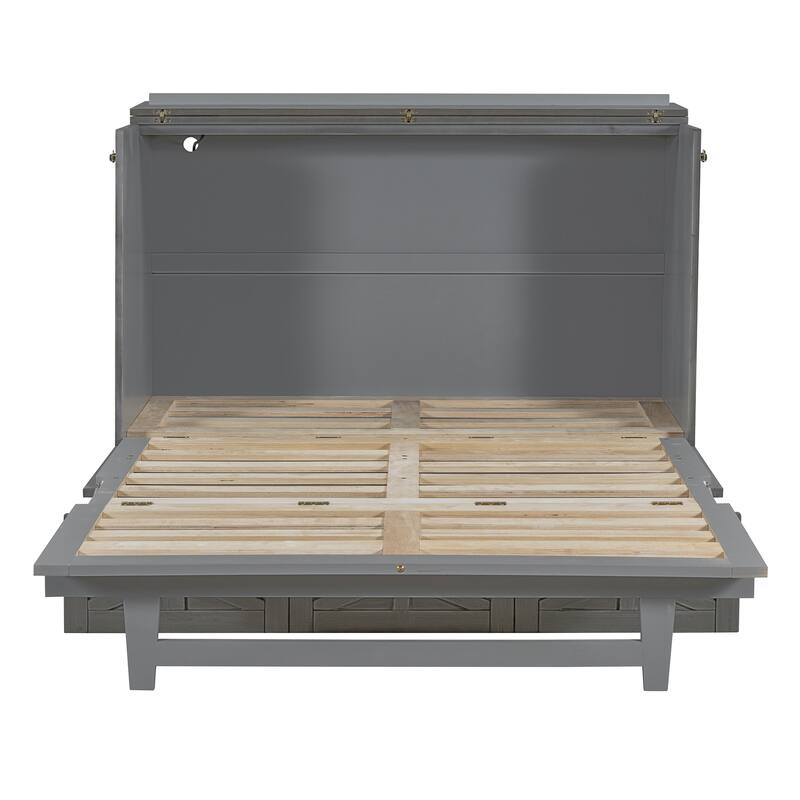 Full Size Modern Murphy Bed with Storage Drawers