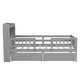 preview thumbnail 24 of 25, Multifunctional Platform Bed with LED Light and Storage Headboard, Twin Size Wooden Bed Frame with 2 Drawers and Guardrail