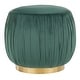 preview thumbnail 6 of 13, Silver Orchid Ralph Velvet & Gold Contemporary Metal Ottoman