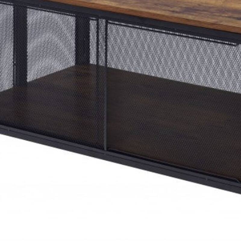 41-Inch Wood and Metal Frame Coffee Table with Storage Shelf for Living Room - 41” x 22” x 21”