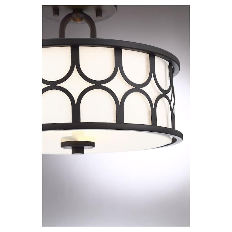 Meridian M60015 2 Light 13" Wide Semi-Flush Drum Ceiling Fixture
