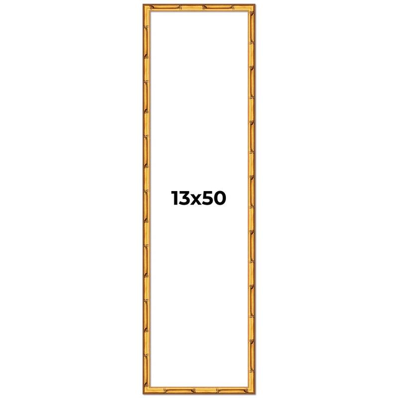 13x50 Frame Gold Bamboo Picture Frame Modern Photo Frame Includes UV Acrylic Shatter Guard Front Acid Free Foam Backing Board