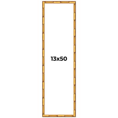 13x50 Frame Gold Bamboo Picture Frame Modern Photo Frame Includes UV Acrylic Shatter Guard Front Acid Free Foam Backing Board