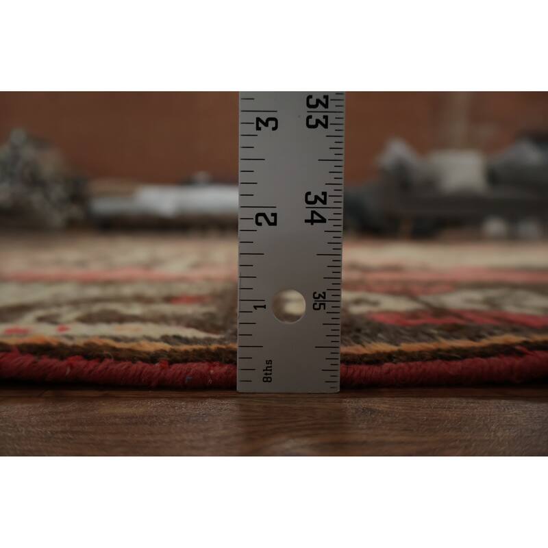 Hand Knotted Oriental 100% Wool Carpet Transitional Geometric Pink Khotan Area Rug - 8' 10'' X 5' 0''