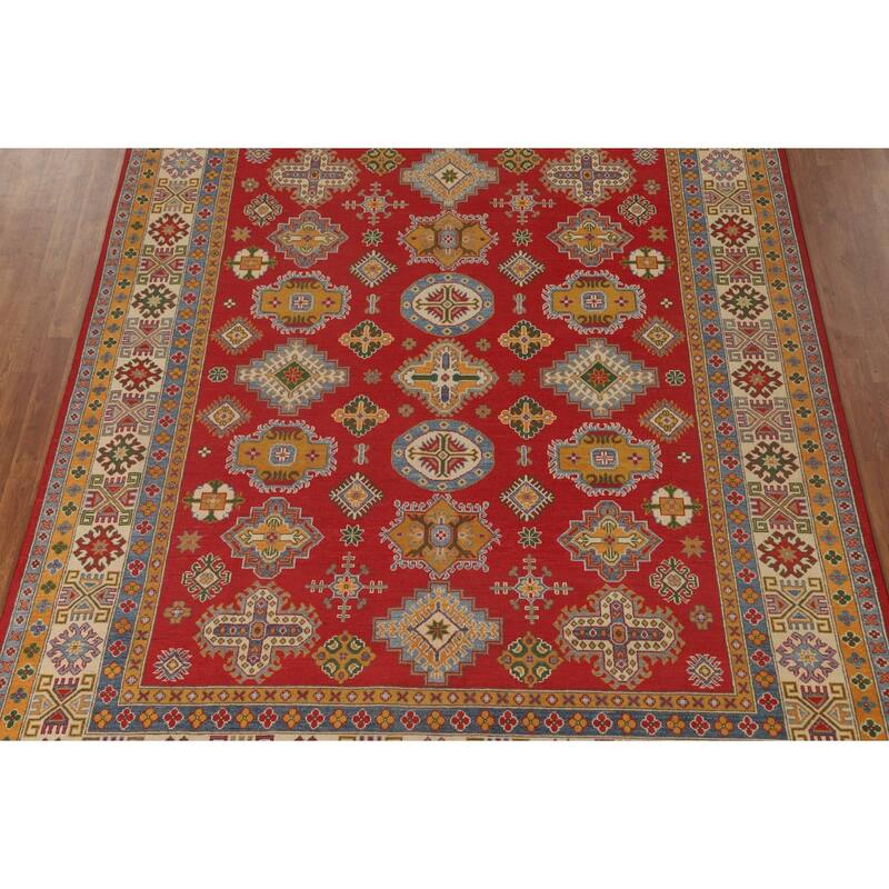 Geometric Kazak Oriental Area Rug Handmade Dining Room Wool Carpet - 8'1" x 10'3"