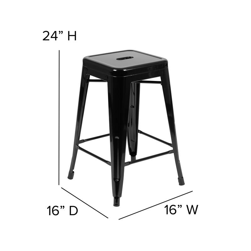 Industrial Metal Bar Stool (Set of 4)
