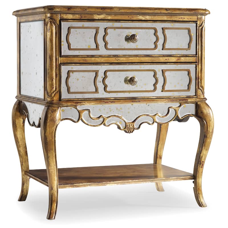 Sanctuary Mirrored Leg Nightstand-Bling