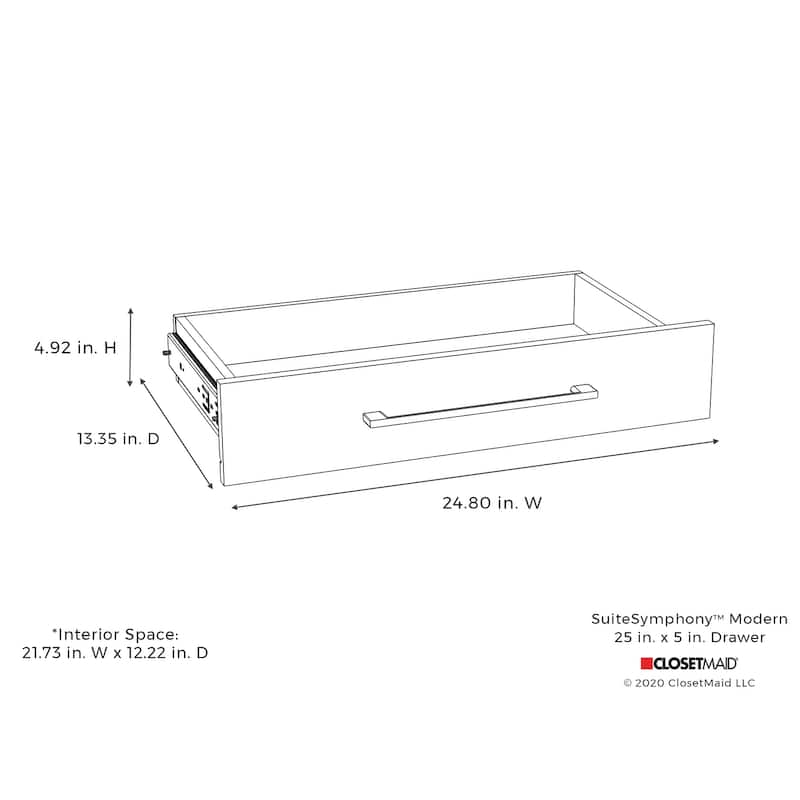 ClosetMaid SuiteSymphony Modern 25" W x 5" H Drawer - 25" W x 5" H