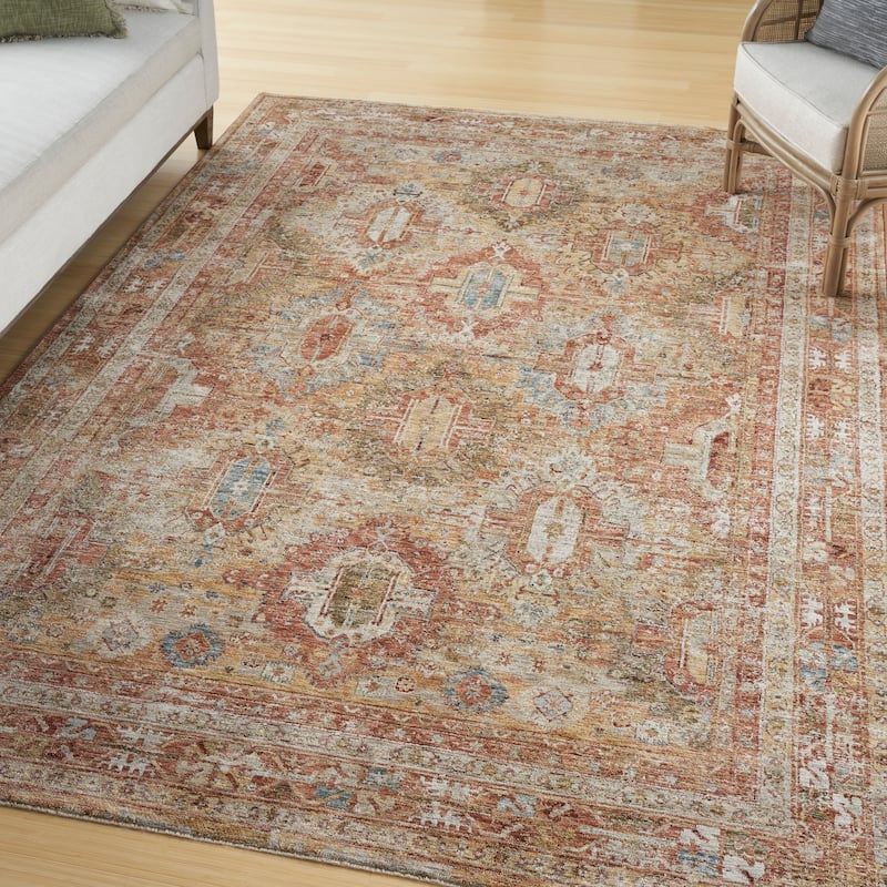 Nourison Petra Traditional Vintage Persian Area Rug - 3' 11" x 5' 11" - Rust