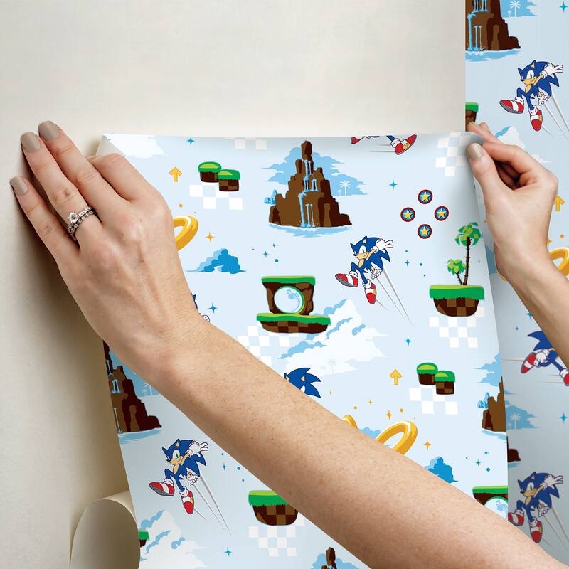 RoomMates Sonic The Hedgehog Green Hill Zone Peel and Stick Wallpaper