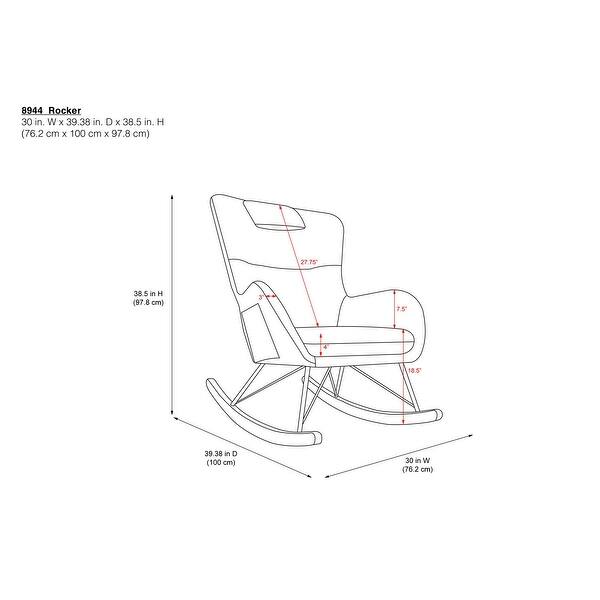 Avenue Greene Ernest Rocker Accent Chair with Storage Pockets - N/A
