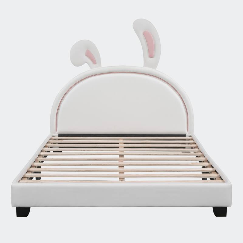 Full Size Upholstered Leather Platform Bed