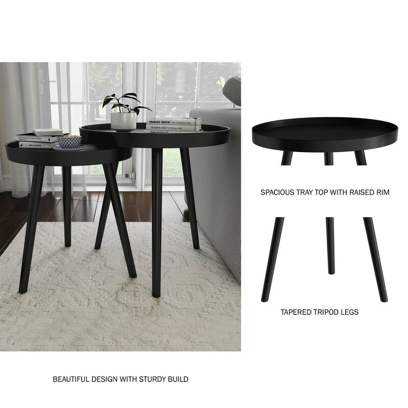 Lavish Home Set of 2 Nesting End Tables
