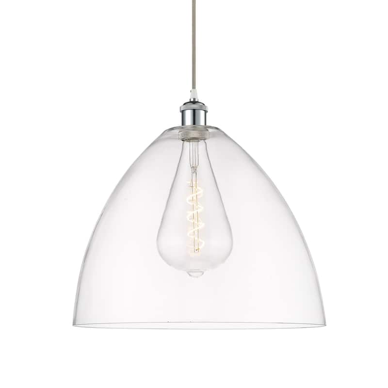 Innovations Lighting 516-1P-19-16 Bristol Pendant Bristol Glass 16" - White and Polished Chrome / Clear
