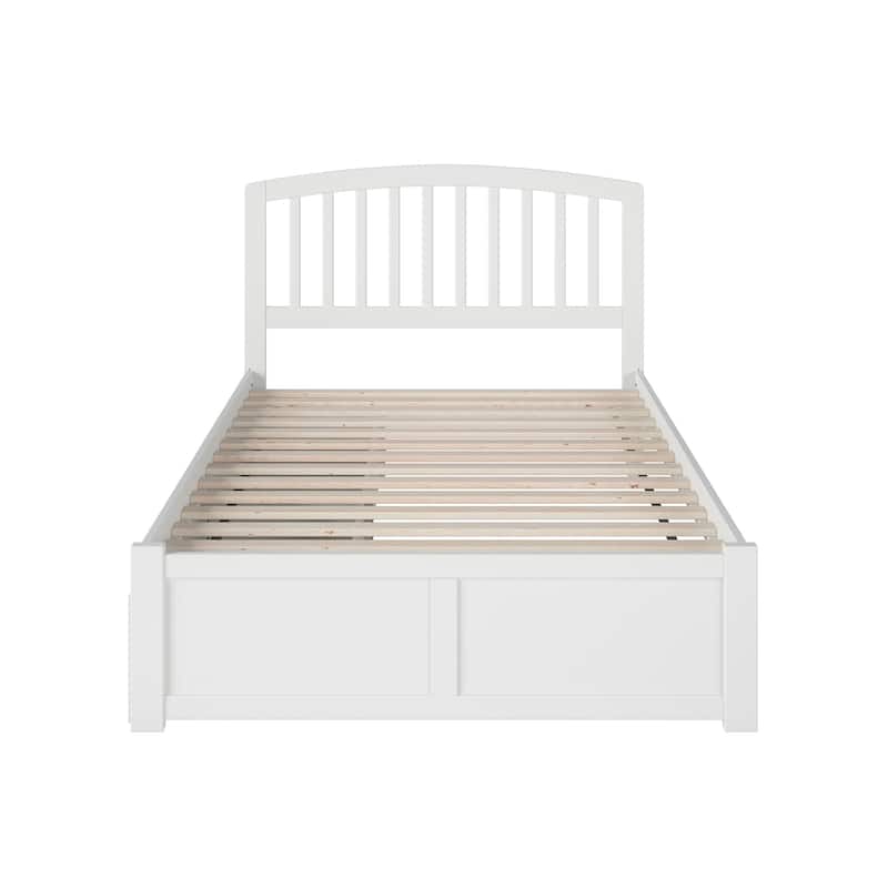 Richmond Full Platform Bed with Footboard and 2 Drawers in White
