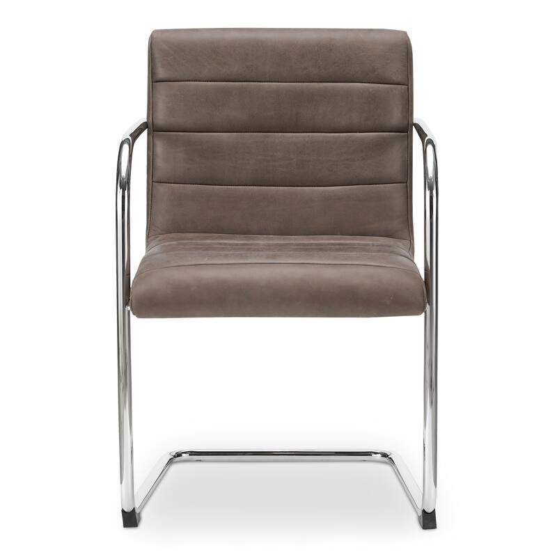 Title: NADAAL STUDIOS Cyran Dining Chair, Faux Green Upholstery, Stainless Steel Cantilever Frame - Set of 2