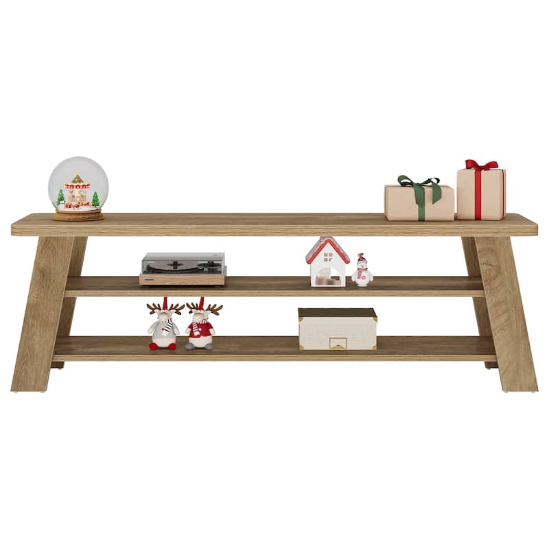 TV Entertainment Center with Open Storage Shelves, TV Stand for 60 Inches TVs, Media Console Table