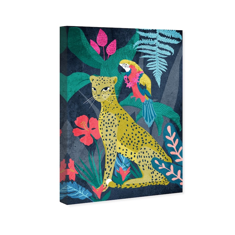 Wynwood Studio Canvas Animals Cheetah on the Spot Yellow and Dark Yellow Tropical Wall Art Canvas Print - Yellow, Green