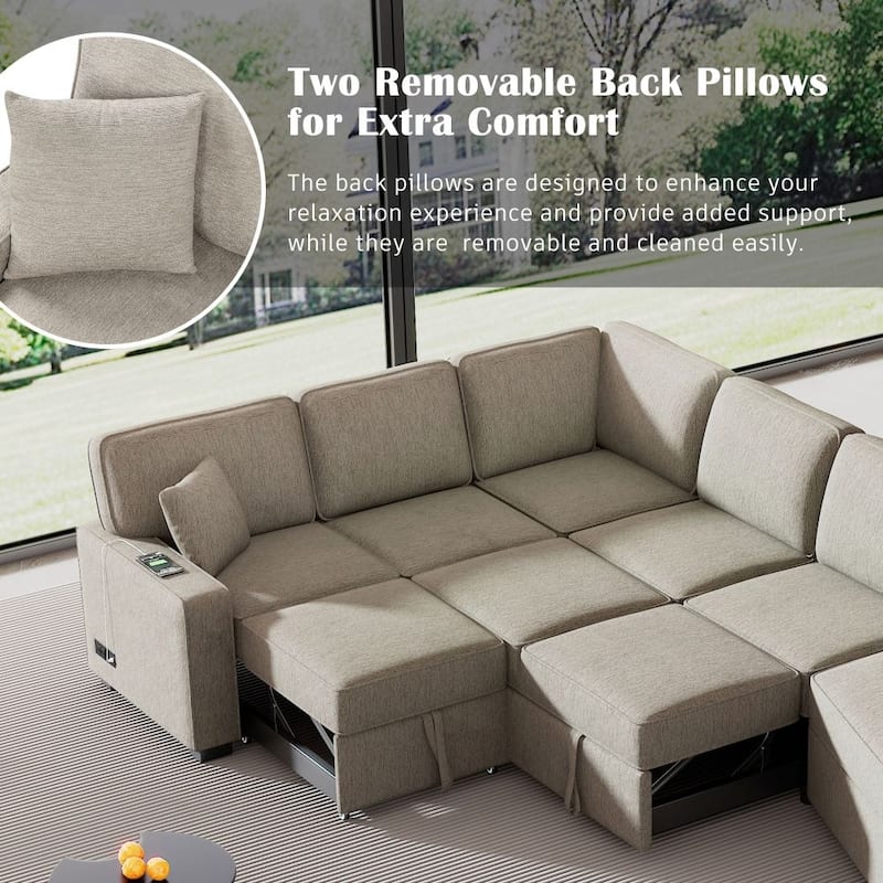 126" L-Shaped Sofa Sectional Sofa for Living Room