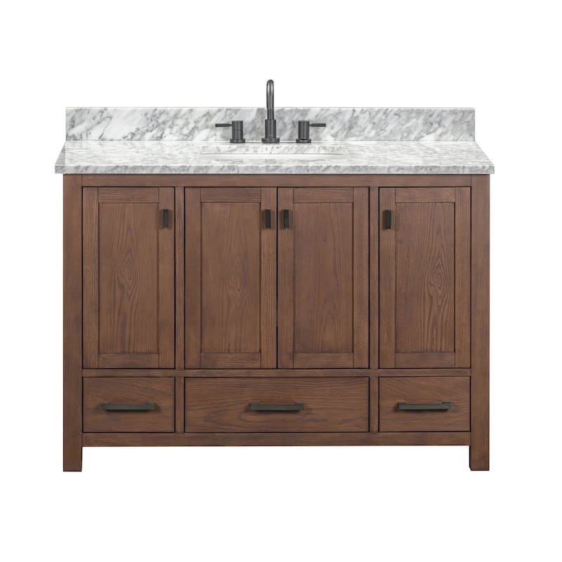 Avanity Modero 48 in. Single Sink Bathroom Vanity with Carrara Marble Top - 49"W x 22"D x 35"H