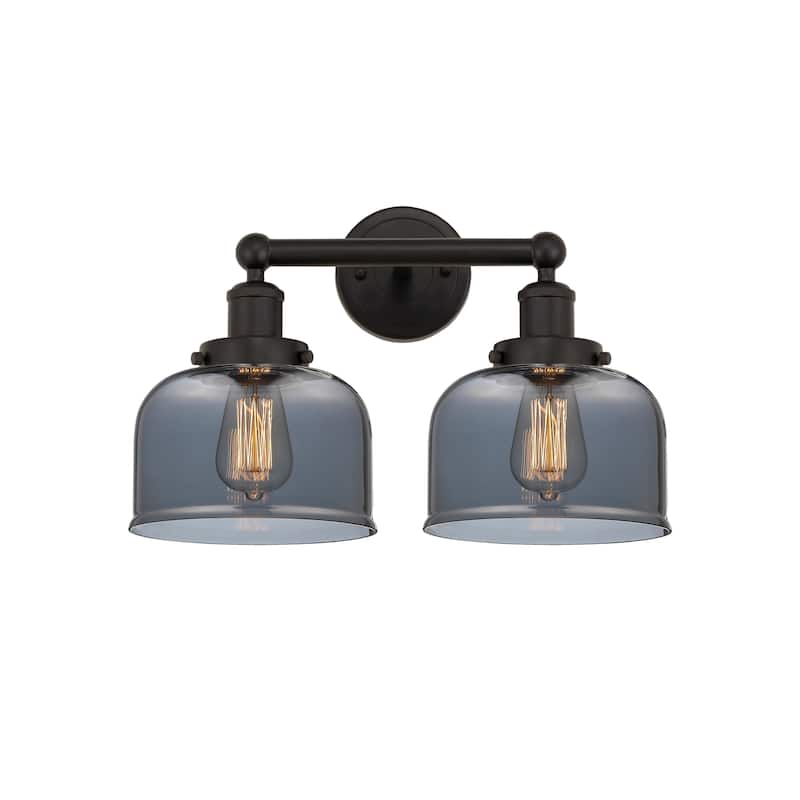 Innovations Lighting 616-2W-10-16-L Bell Vanity Bell 2 Light 16" Wide - Oil Rubbed Bronze / Plated Smoke
