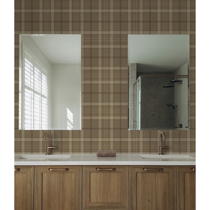 Seabrook Designs Tailor Plaid Prepasted Wallpaper