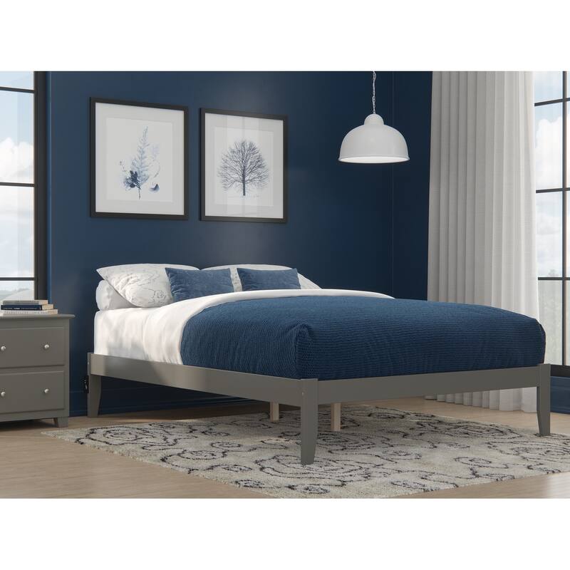 AFI Colorado Platform Bed with Charging Station - Grey - Queen