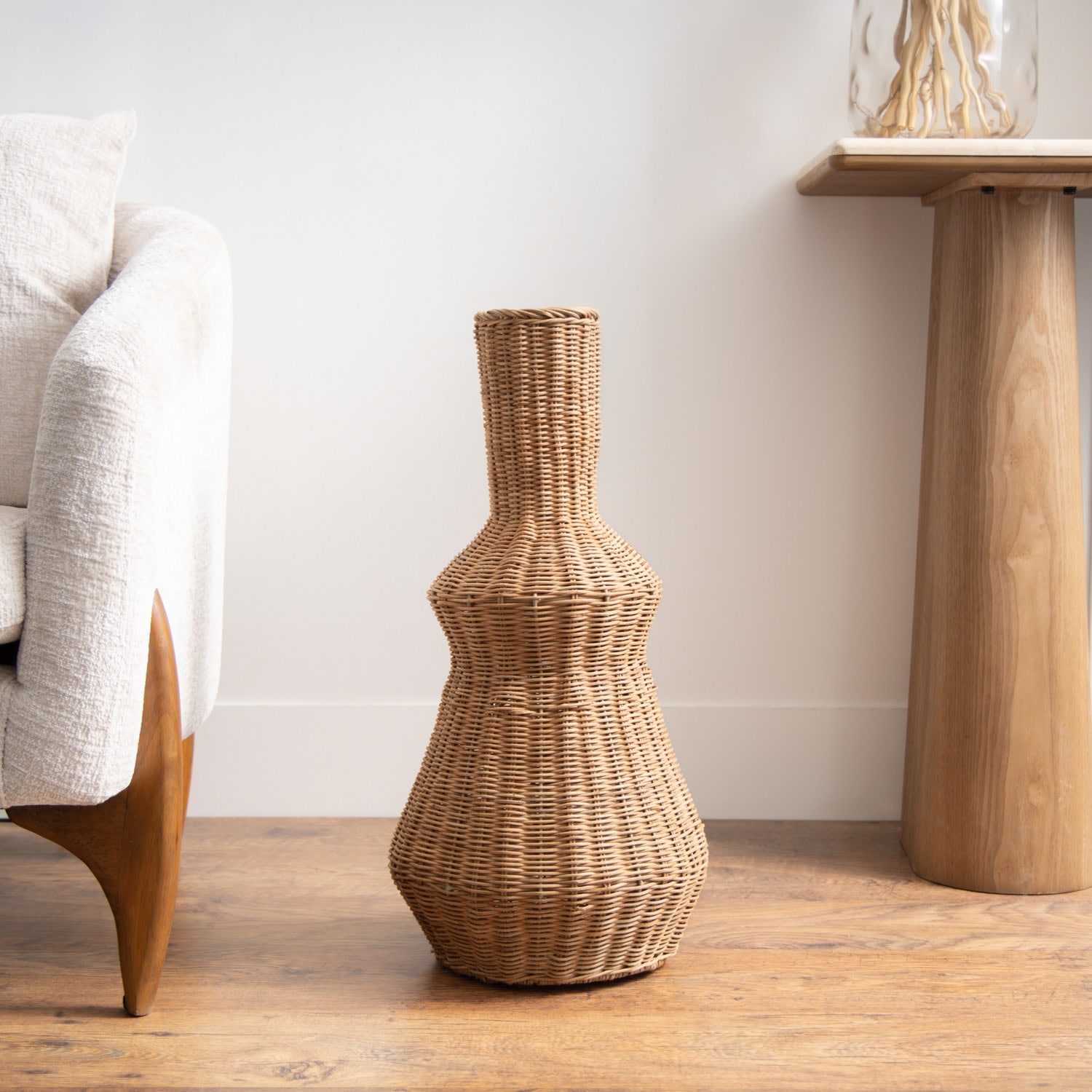 Brown Seagrass Handmade Wrapped Decorative Vase