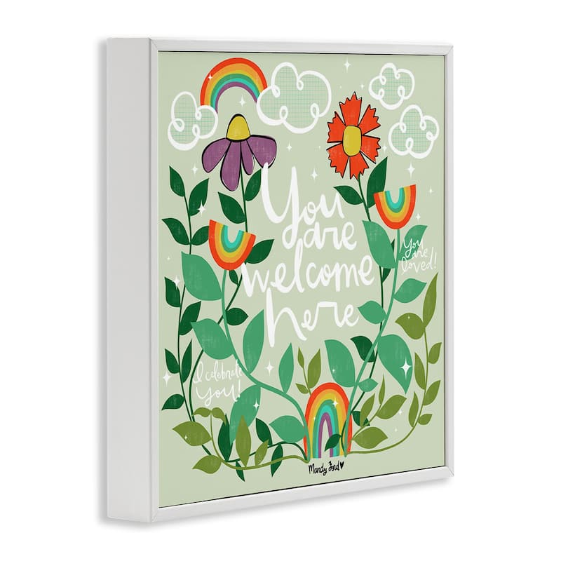 Stupell Comforting Welcome Here Phrases Framed Giclee Art Design By Mandy Ford Art + Illustration