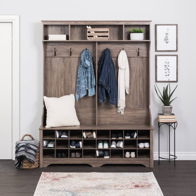 Prepac Hall Tree with Bench and Shoe Storage