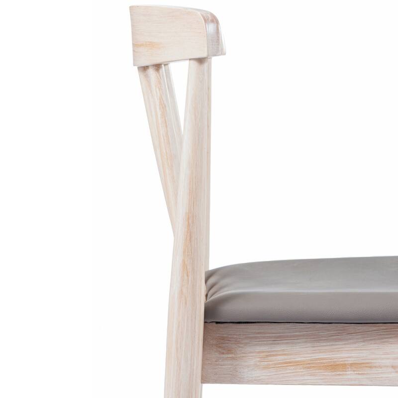 Commercial Solid Wood Dining Chair with Vinyl Padded Seat