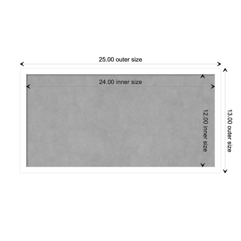 Amanti Art Svelte White Framed Magnetic Board - Board Size 24x12