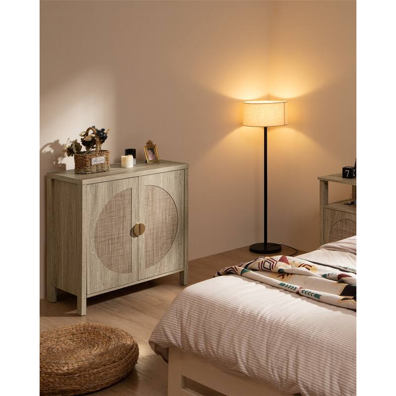 SICOTAS Rattan Sideboard Storage Cabinet