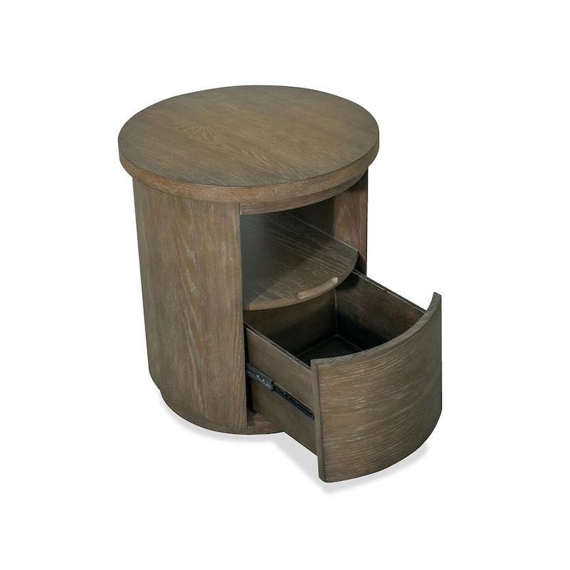 Magnussen Home Bosley Lt. Brown Porpoise Round End Table - 22''W x 22''D x 25''H