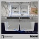 preview thumbnail 5 of 8, Karran Drop-In Quartz Composite 33 in. 1-Hole 50/50 Double Bowl Kitchen Sink in White with Kitchen Faucet in Gunmetal Grey