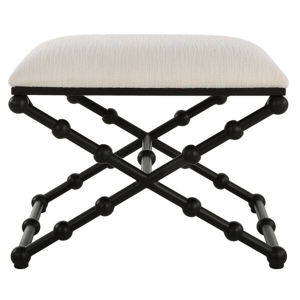 slide 2 of 6, Uttermost 23782 Iron 24" Wide Iron Accent Stool Satin Black