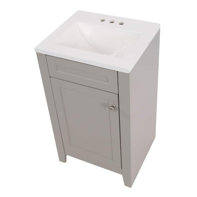 Spring Mill Cabinets Wyre 18" 1-Door Bathroom Vanity With White Sink Top