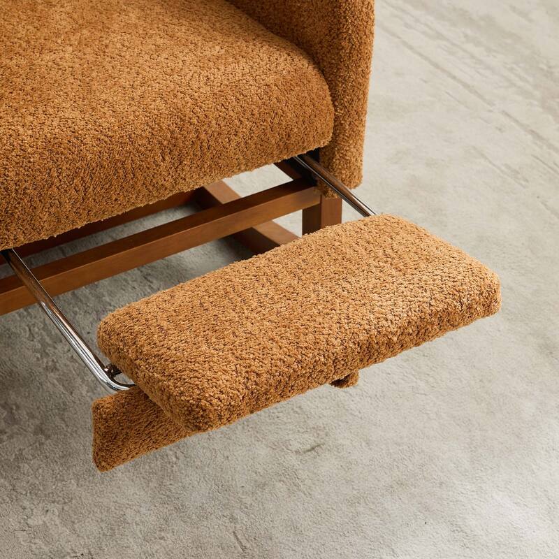 25.4"W High Back Rocking Chair with Retractable Footrest