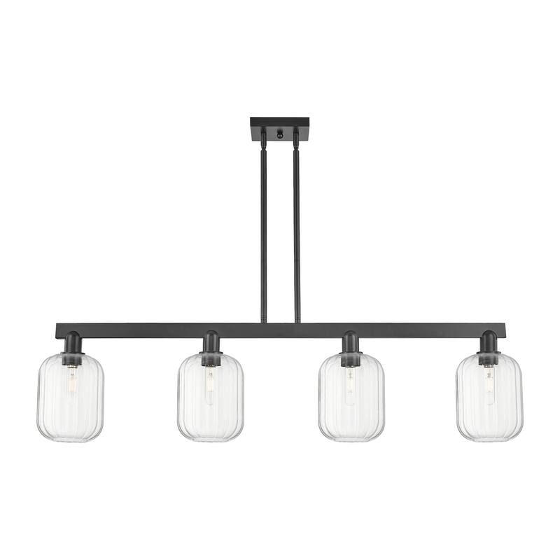 Innovations Lighting 716-4I-13-48 Preston Linear Cylinder Preston 4 - Matte Black / Clear