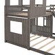 preview thumbnail 26 of 38, Twin Over Full Bunk Bed Wooden Loft Bed with Playhouse, Farmhouse, Ladder, Slide and Guardrails, No Spring Box Required