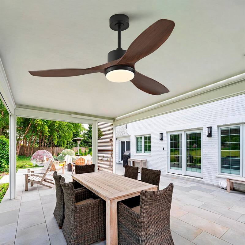 Sofucor 42/52 Inch Ceiling Fan With Light,3 ABS Blades Remote Control,Reversible DC Motor With Dimmable LED