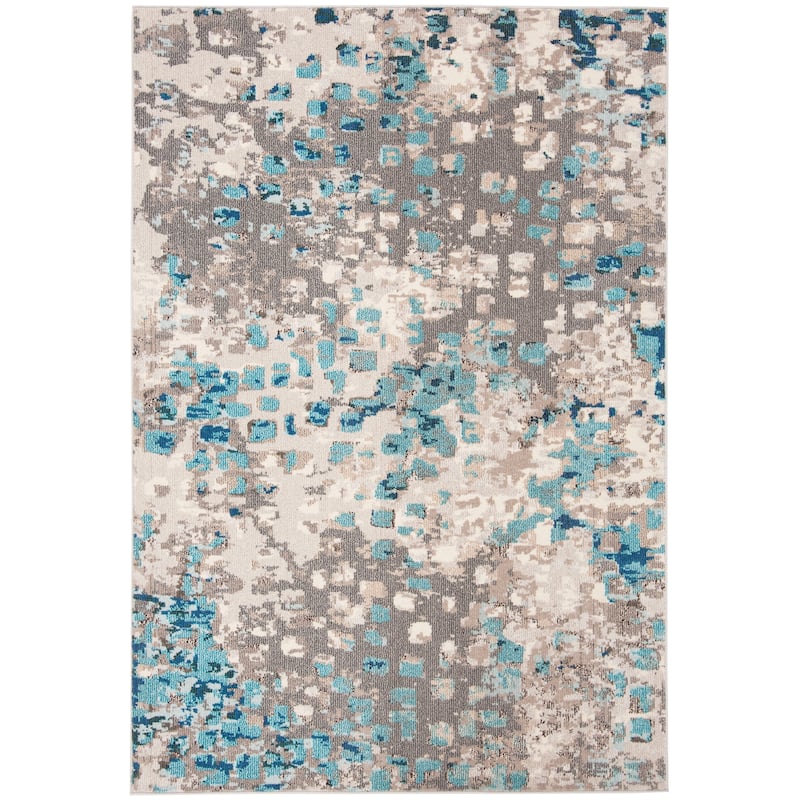 SAFAVIEH Madison Cherie Modern Abstract Watercolor Rug - 2' x 4' - Grey/Blue