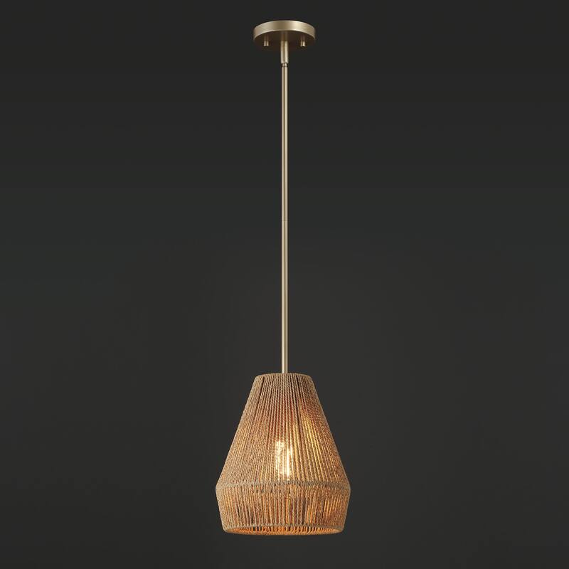 Acroma 1-light Farmhouse Coastal Rattan Kitchen Island Light - N/A