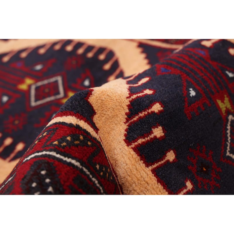 ECARPETGALLERY Hand-knotted Teimani Beige, Red Wool Rug - 3'2 x 6'1