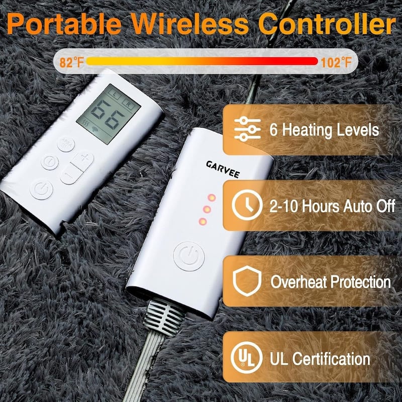 8x10 ft Wired Electric Heated Rug, Floor Mat for Living Room Bedroom