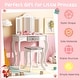 preview thumbnail 19 of 21, Gymax Kids Vanity Set Makeup Table & Chair Tri-folding Mirror Sweet