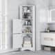 Bathroom Tall Corner Cabinet with Doors and Adjustable Shelves,White ...