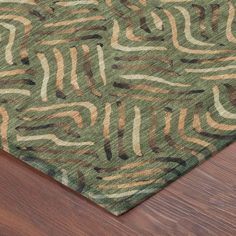 Machine Washable Indoor/ Outdoor Modern Jamie Chantille Rug