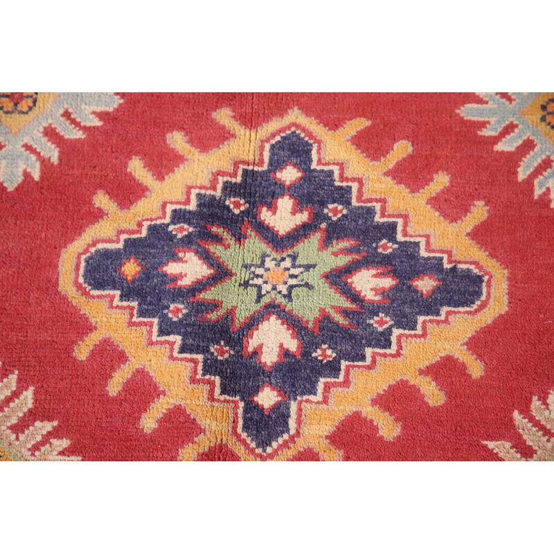 Geometric Kazak Rug Handmade Oriental Wool Carpet - 8'1"x 9'9"